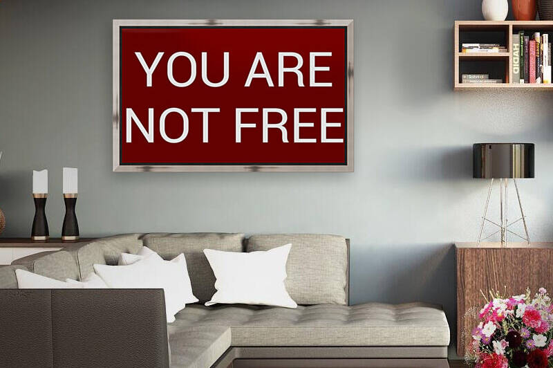 YOU ARE NOT FREE blood red by Lenie Blue by Lenie Blue