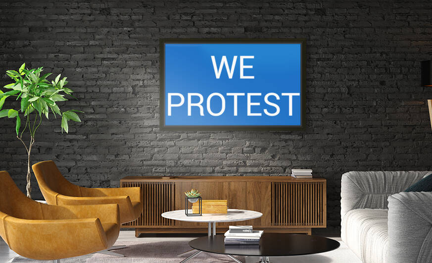 WE PROTEST blue by Lenie Blue by Lenie Blue