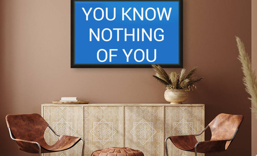 YOU KNOW NOTHING OF YOU blue by Lenoe Blue by Lenie Blue
