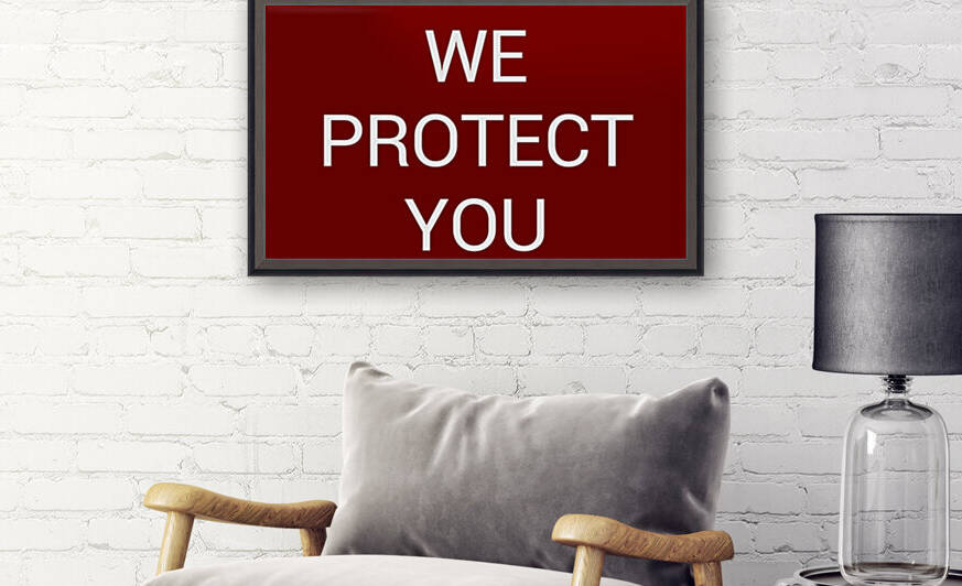 WE PROTECT YOU blood red by Lenie Blue by Lenie Blue