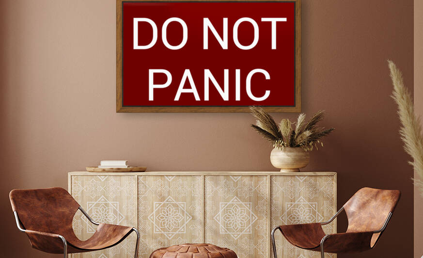 DO NOT PANIC blood red by Lenie Blue by Lenie Blue