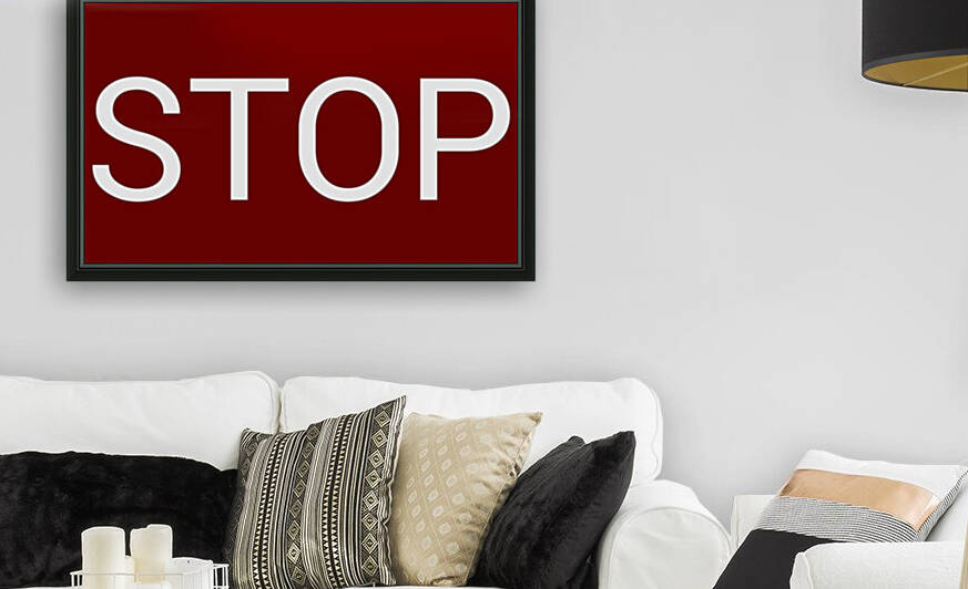 STOP blood red by Lenie Blue by Lenie Blue