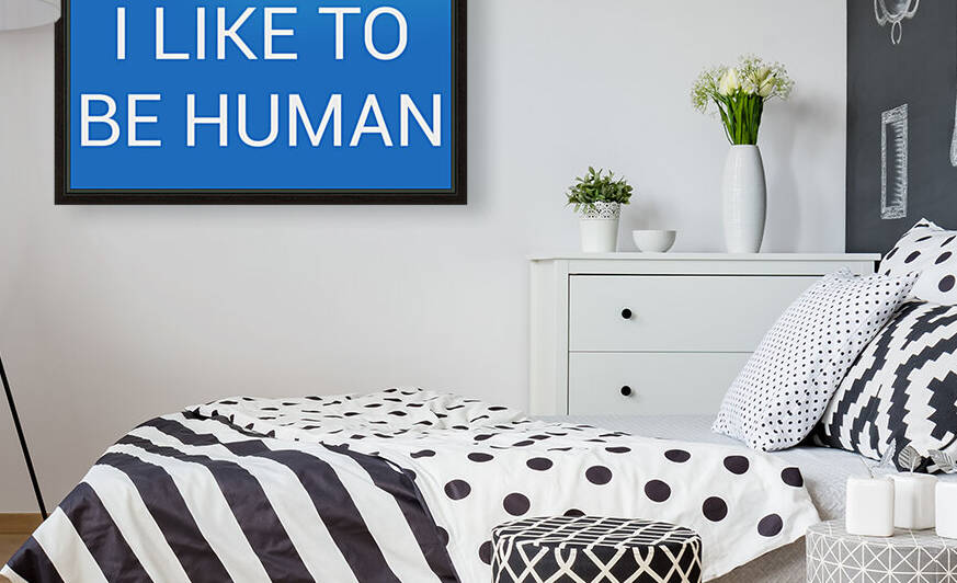 I LIKE TO BE HUMAN blue by Lenie Blue by Lenie Blue