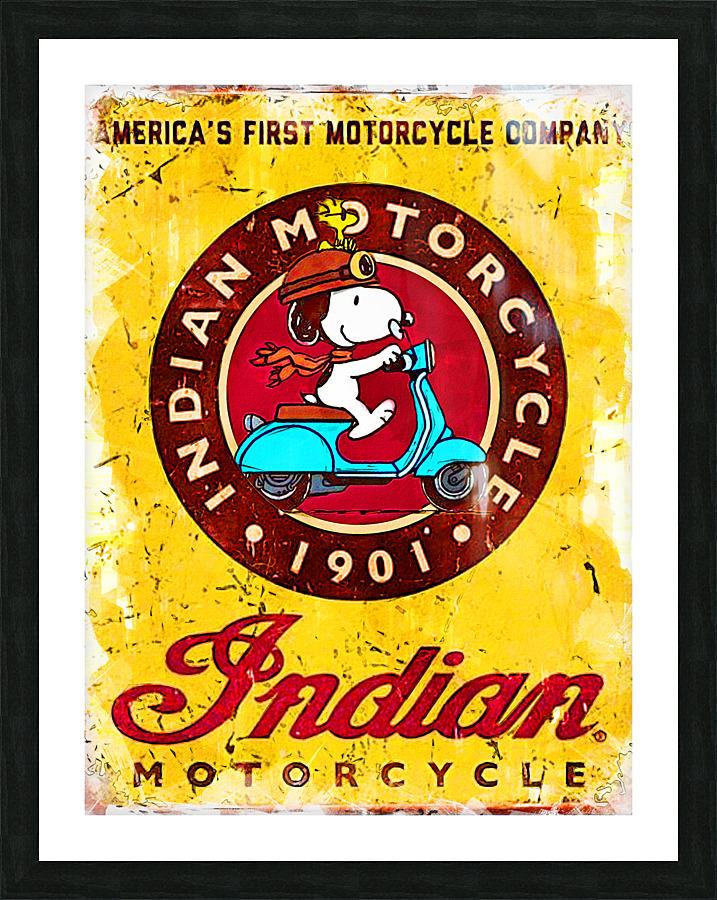 snoopy motorcycle Picture Frame print