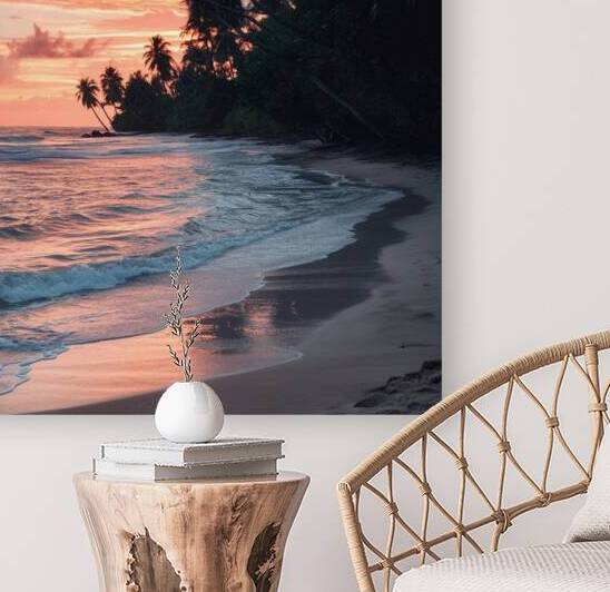 this stunning wall picture features a serene coas by Bouchrastore