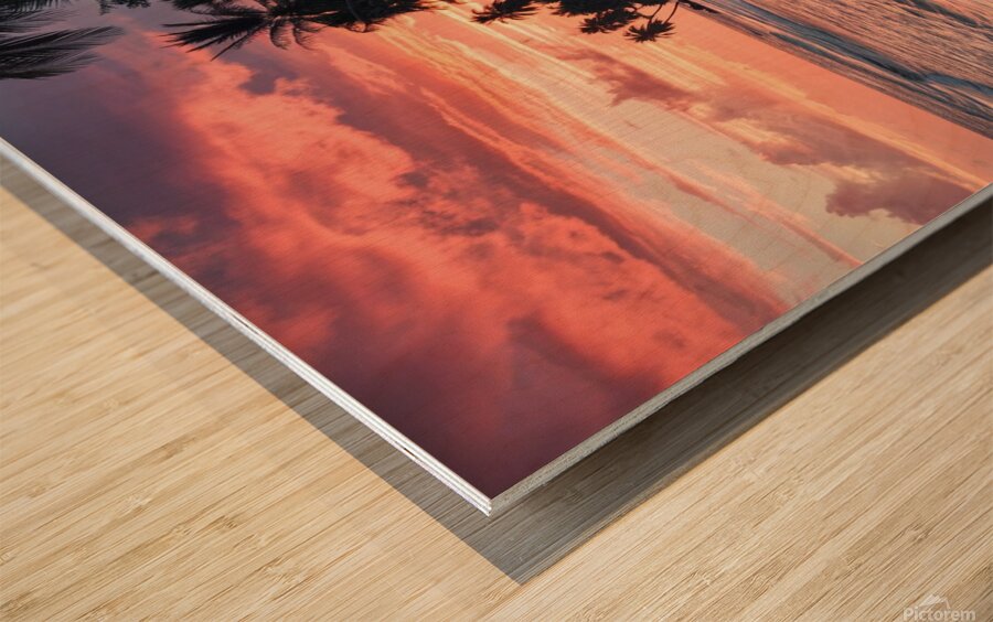 this stunning wall picture features a serene coas Wood print