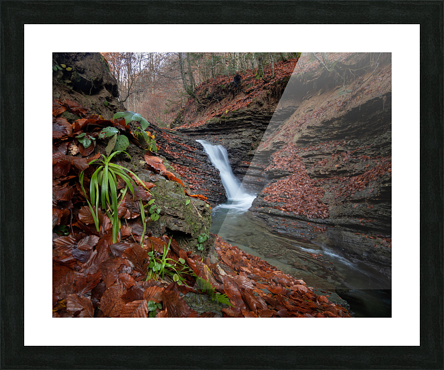 Waterfall in Fall Picture Frame print