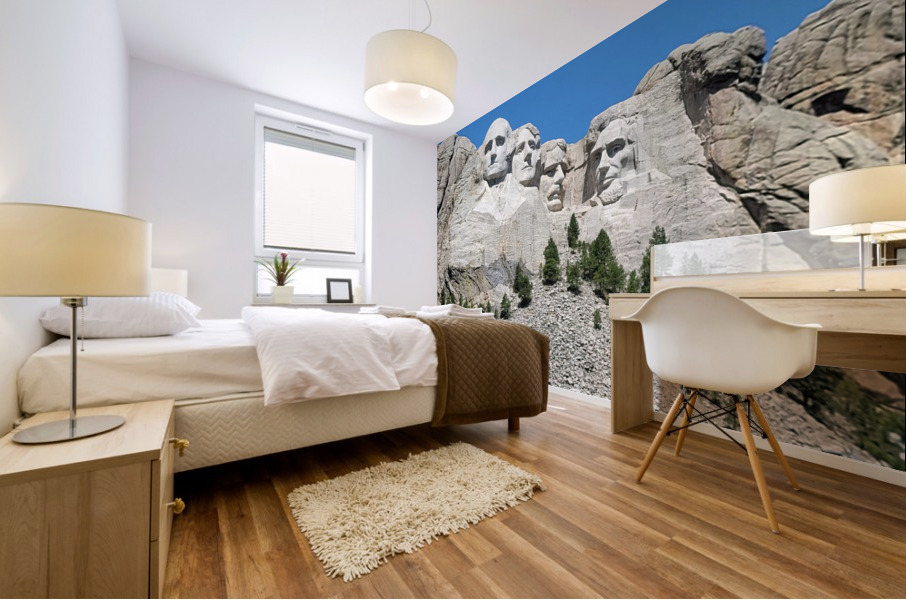 Mt Rushmore flags Mural print