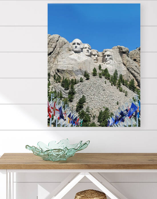 Mt Rushmore flags by Yolanda Handy