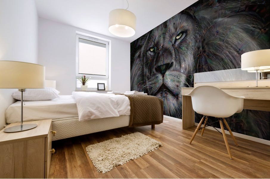 Craked Scar lion Mural print