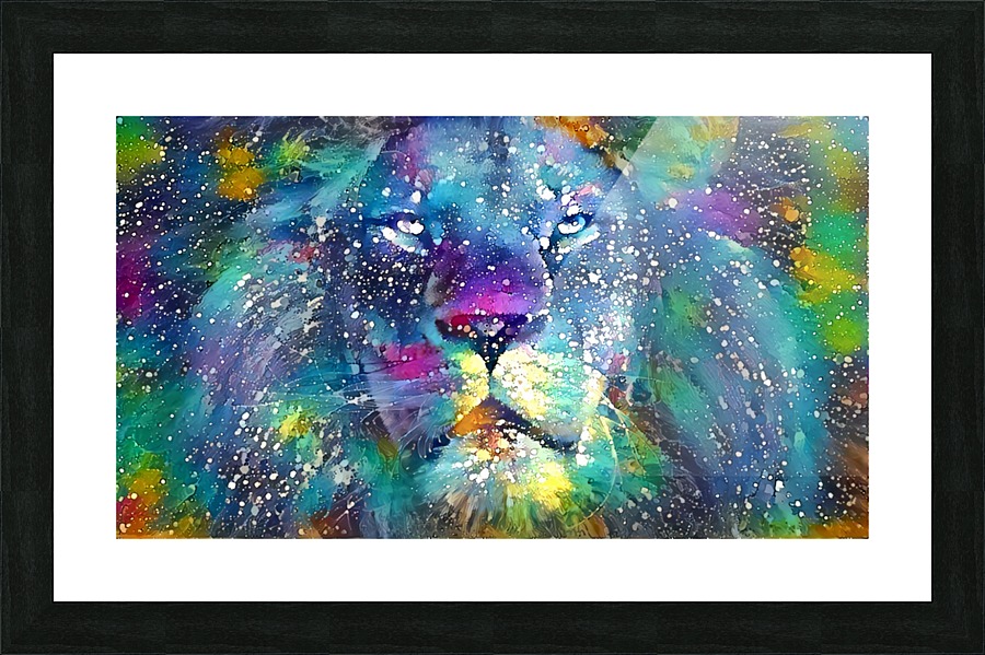 Splatter Lion Picture Frame print