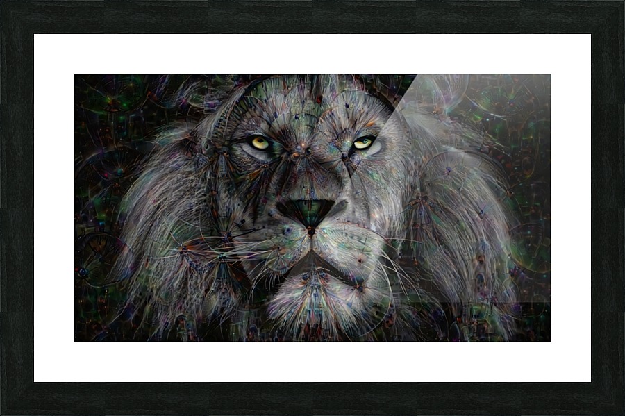 Craked Scar lion Picture Frame print