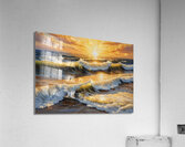 golden waves at sunset Acrylic Print