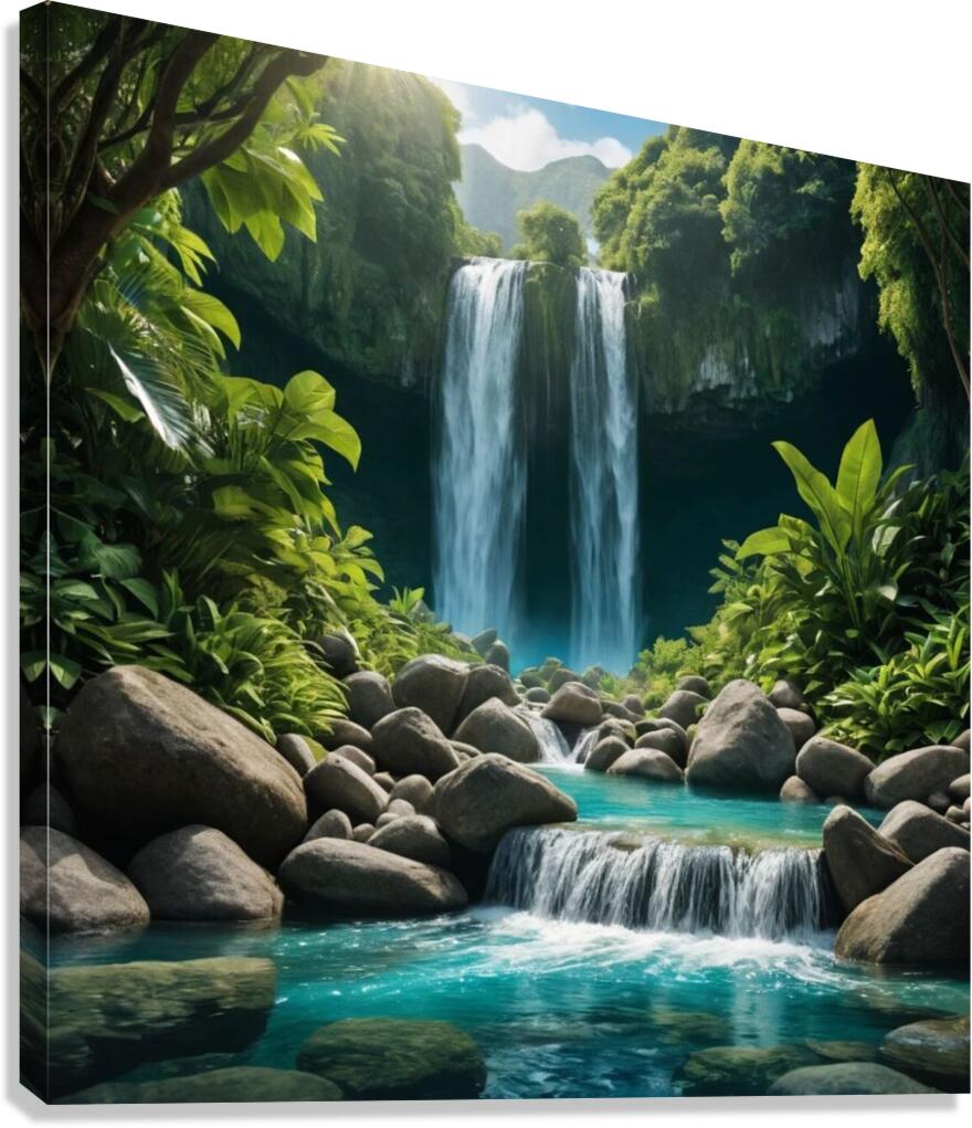 Emerald Falls Paradise Canvas Print