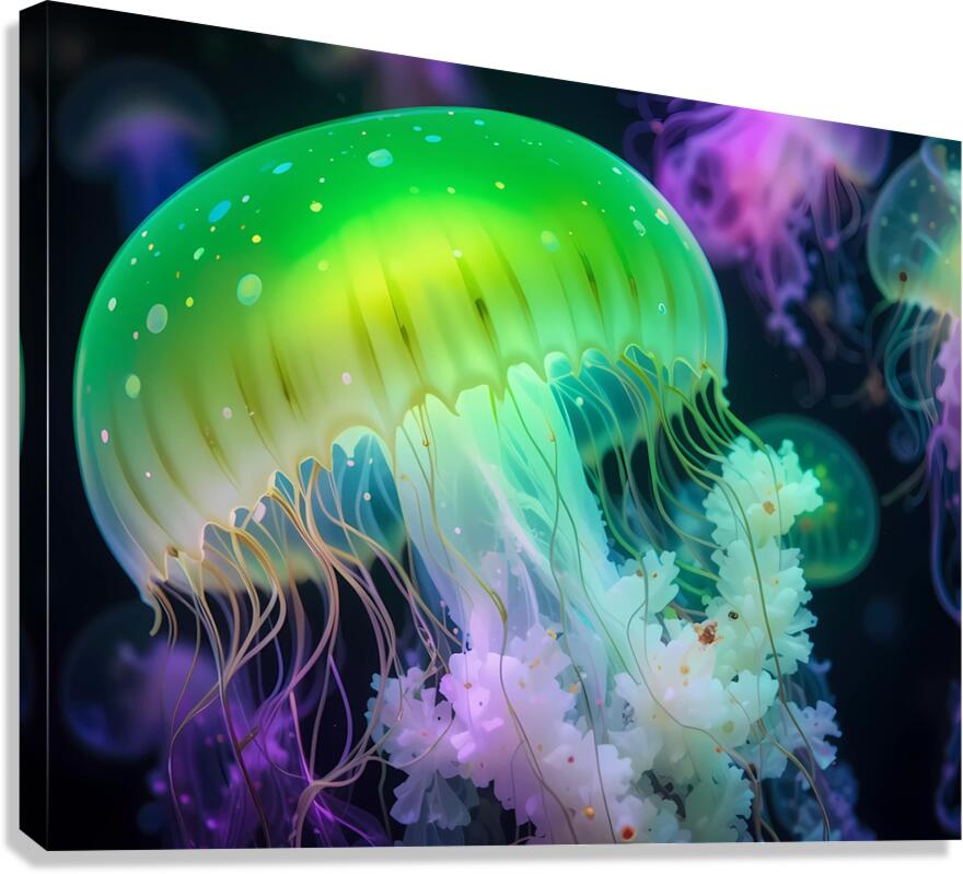 Glowing jellyfish magic Canvas Print