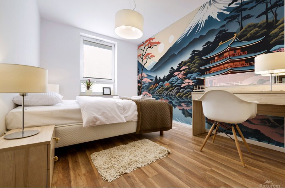 Serene Echoes: Ukiyo-e Inspirations Mural print