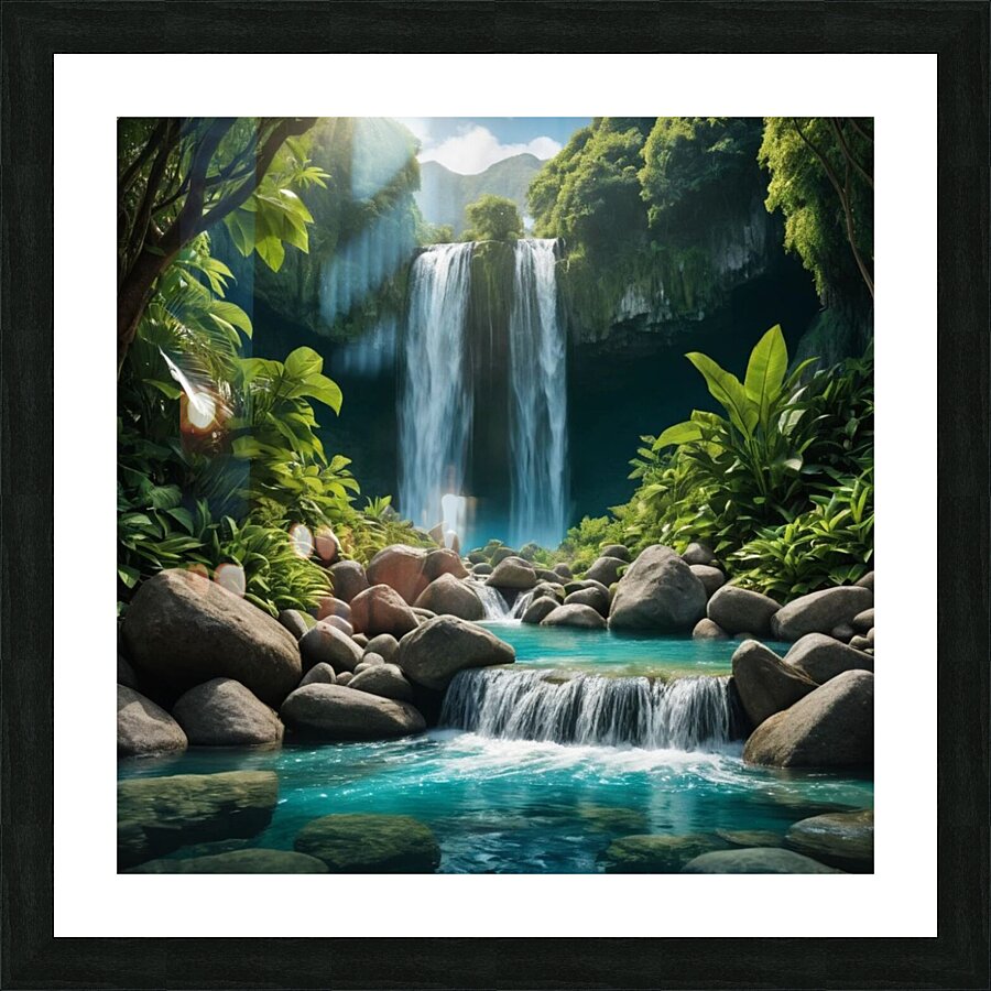 Emerald Falls Paradise Picture Frame print