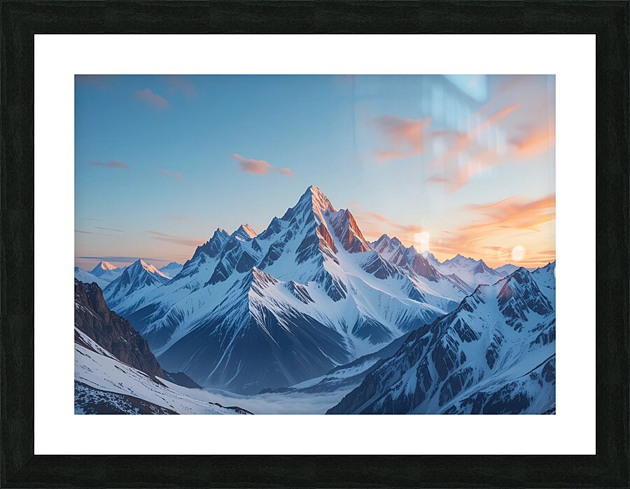 Bright snow sunset Picture Frame print