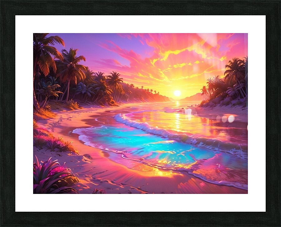 Tropical sunset magic Picture Frame print