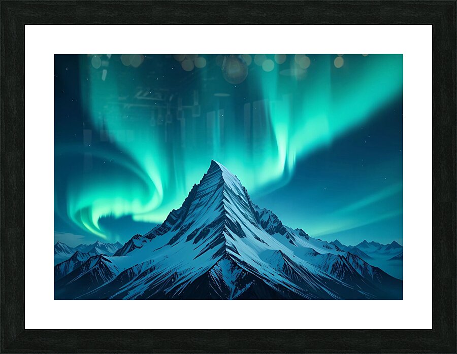 Magic of twilight on the ice peaks Picture Frame print