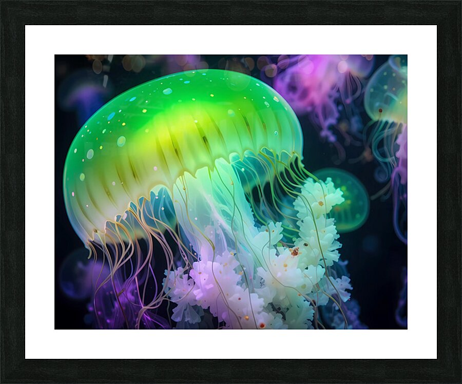 Glowing jellyfish magic Picture Frame print