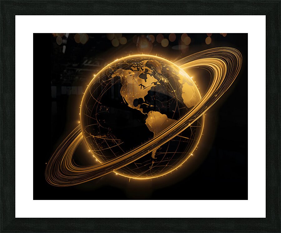 Golden Orbit Picture Frame print