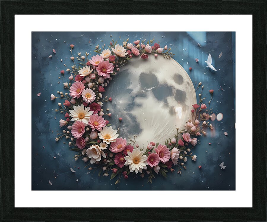 Floral Moonlight Picture Frame print