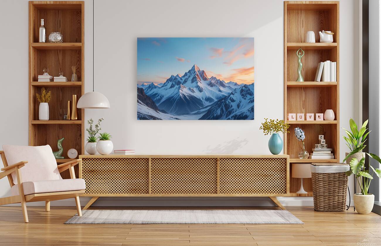 Bright snow sunset Reproduction