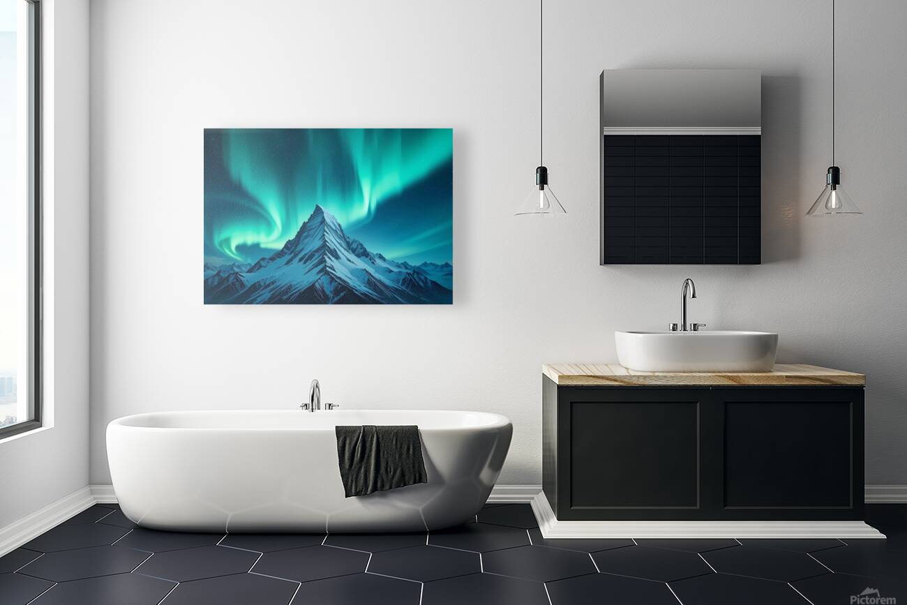 Magic of twilight on the ice peaks Reproduction