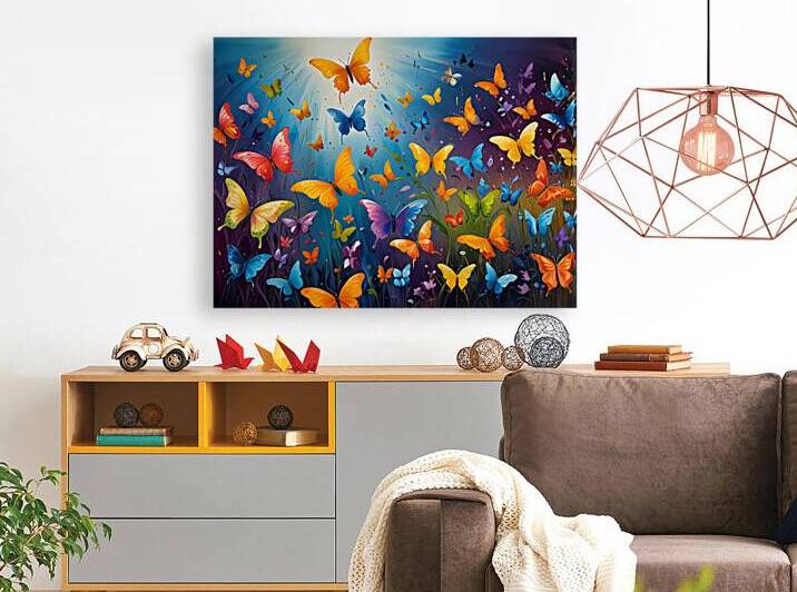 Wings of Freedom - Flying Butterflies Paintings  by NAOUAL HESSOUNI