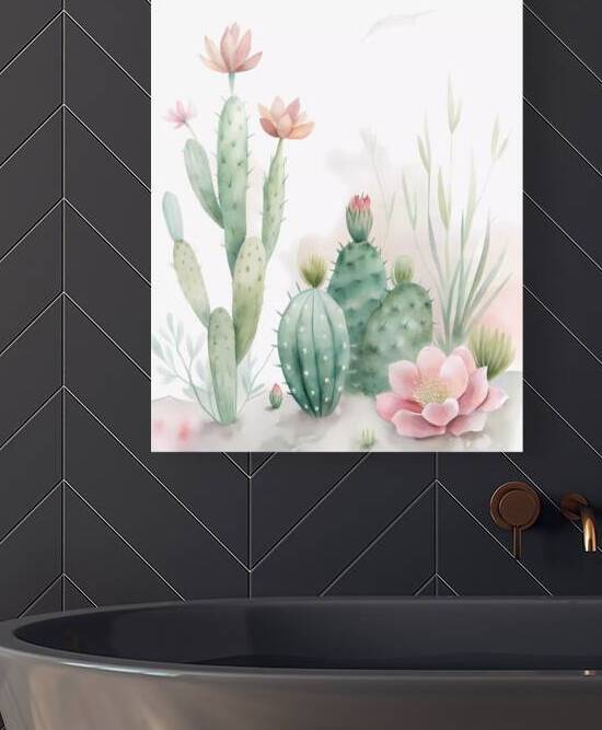 Natural Cactus and Scolenet Painting by NAOUAL HESSOUNI