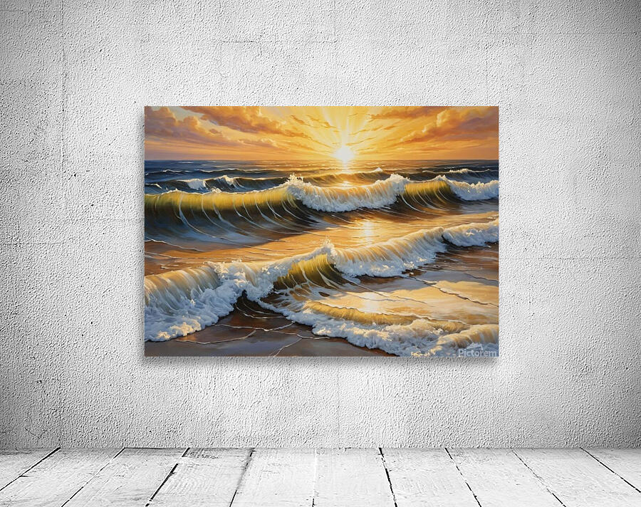 golden waves at sunset Wall Preview