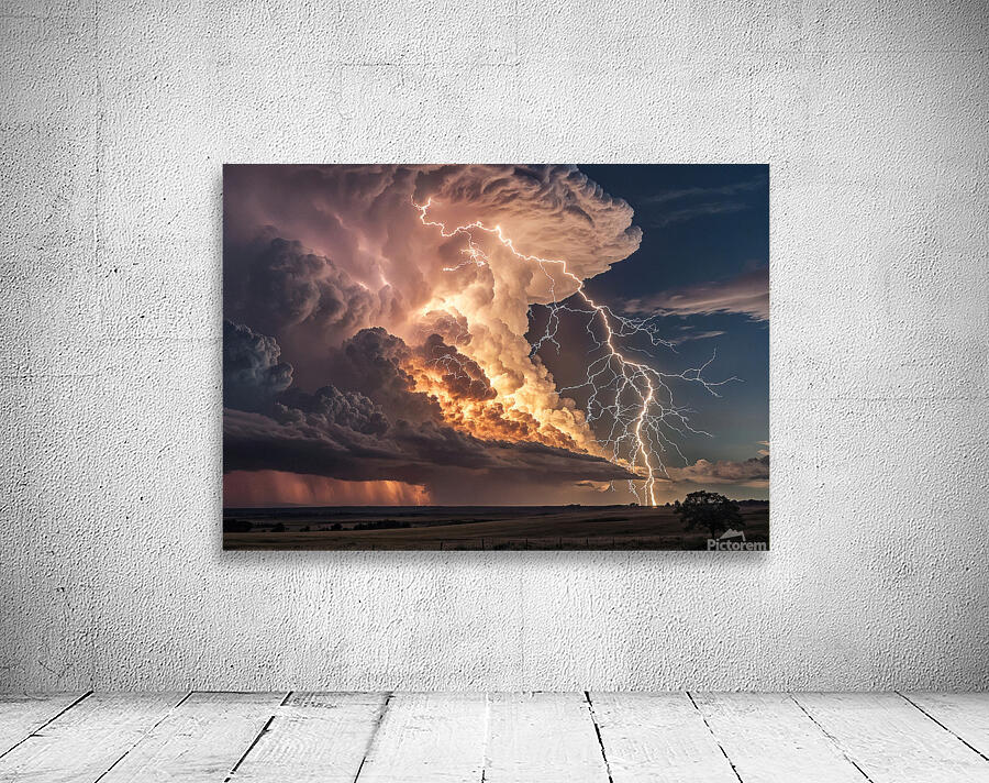Sky. Dance of lightning and fire. Wall Preview