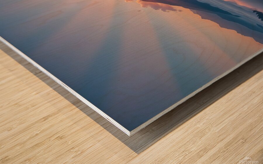 golden sunrise Wood print