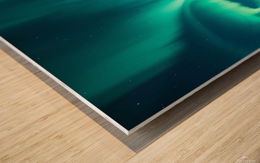 Magic of twilight on the ice peaks Wood print