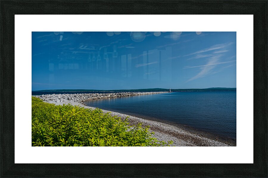 Petoskey Waterfront with Breakwater and Lighthouse Picture Frame print