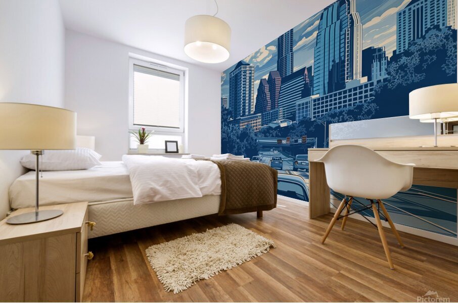 Austin Texas Travel Poster Mural print