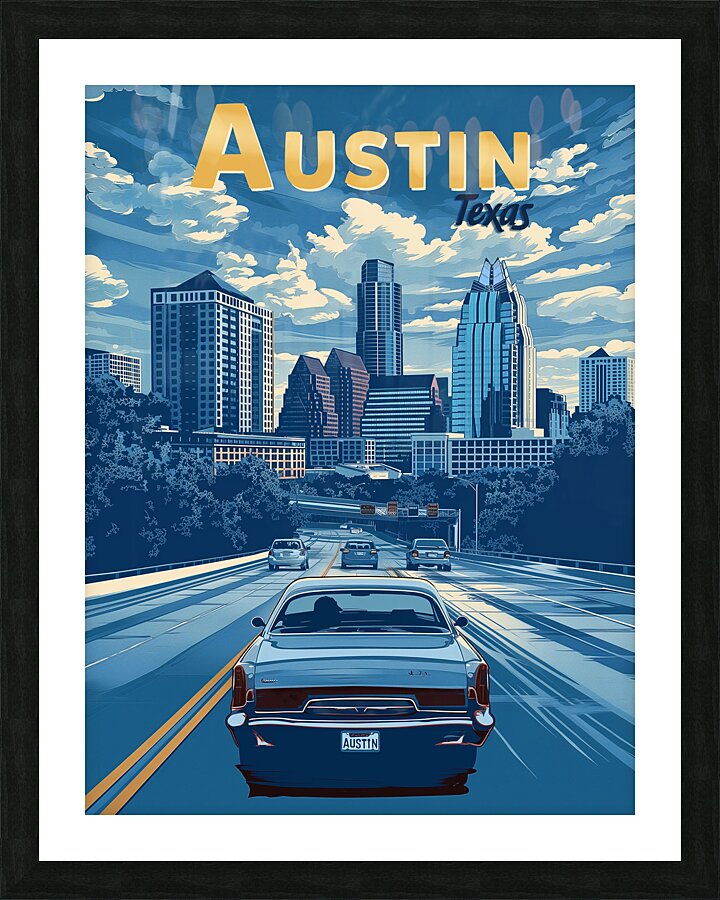 Austin Texas Travel Poster Picture Frame print
