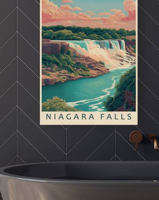 Vintage Niagara Falls Poster: Where Power Meets Beauty  by Wild River