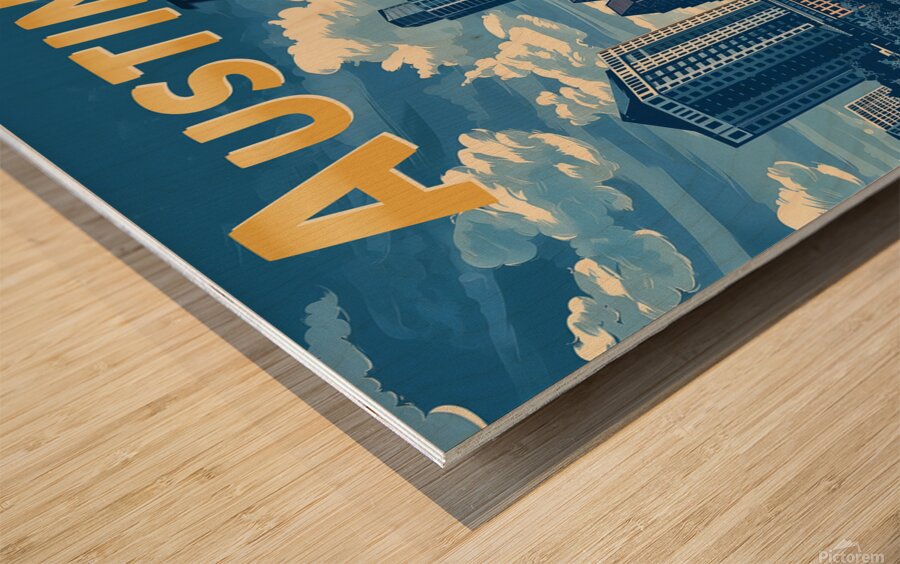 Austin Texas Travel Poster Wood print