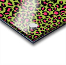 Leopard Pattern in Raspberry on Lime Green Acrylic print