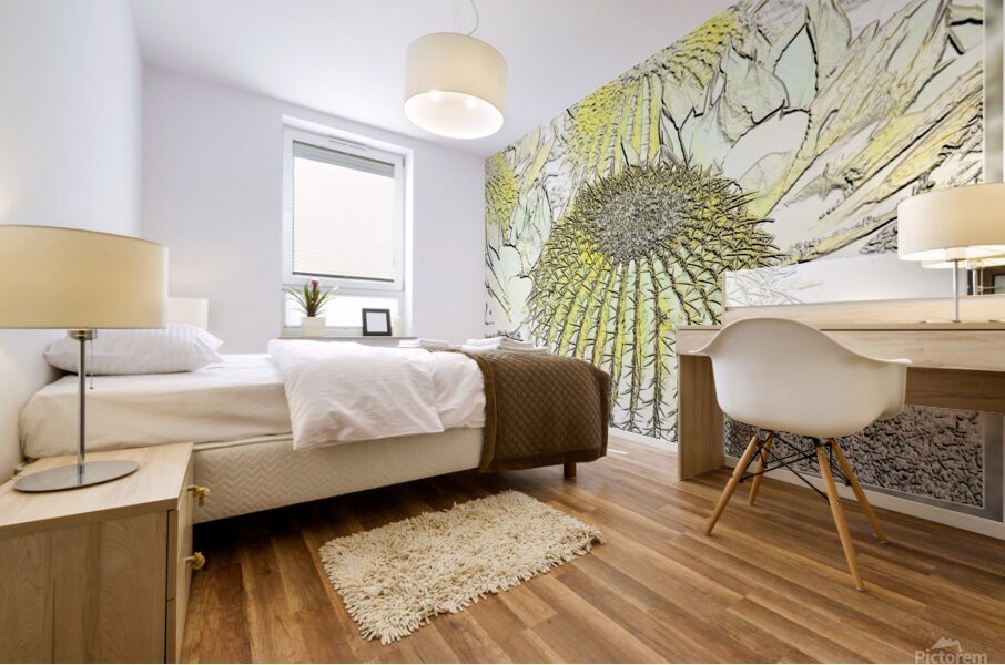 Barrel Cactus Embossed Mural print