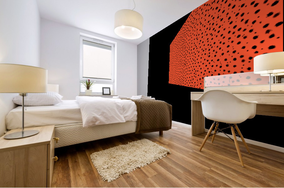 Cheetah Pattern on Papaya Mural print