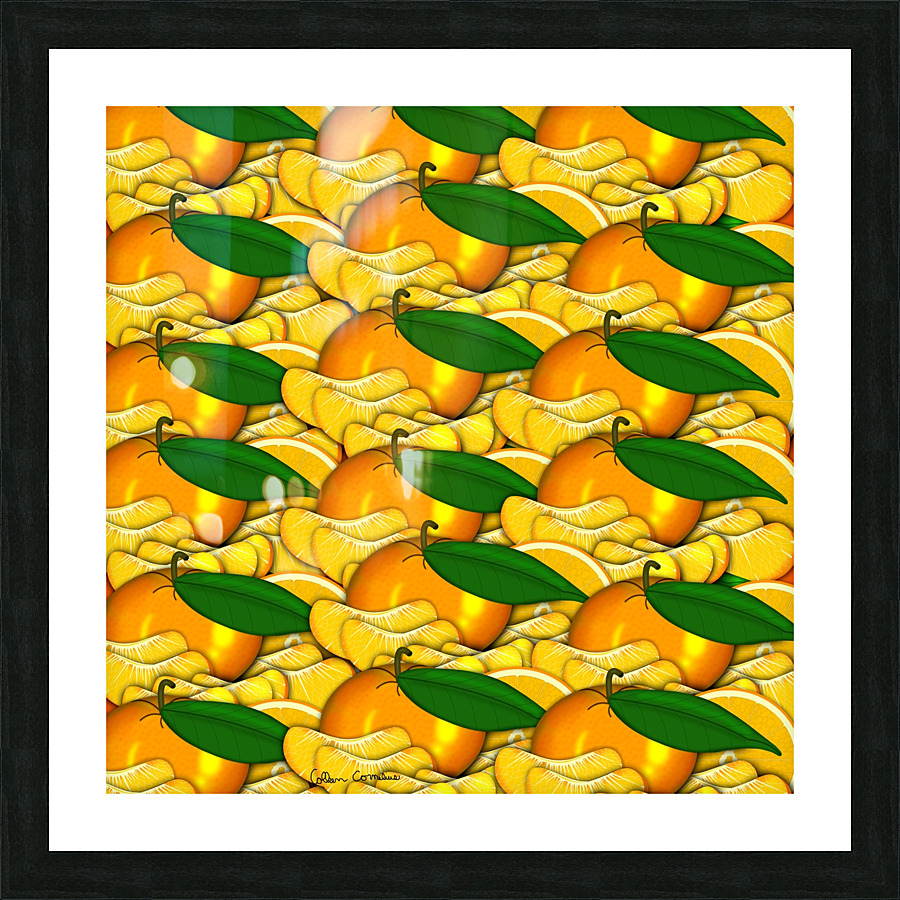 Tangerine a Summer Pattern Picture Frame print