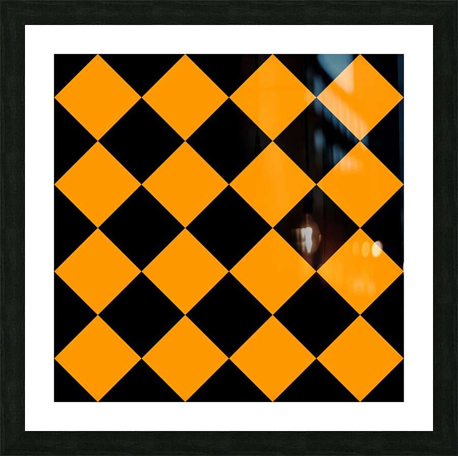 Black and Orange Diamond Pattern Picture Frame print