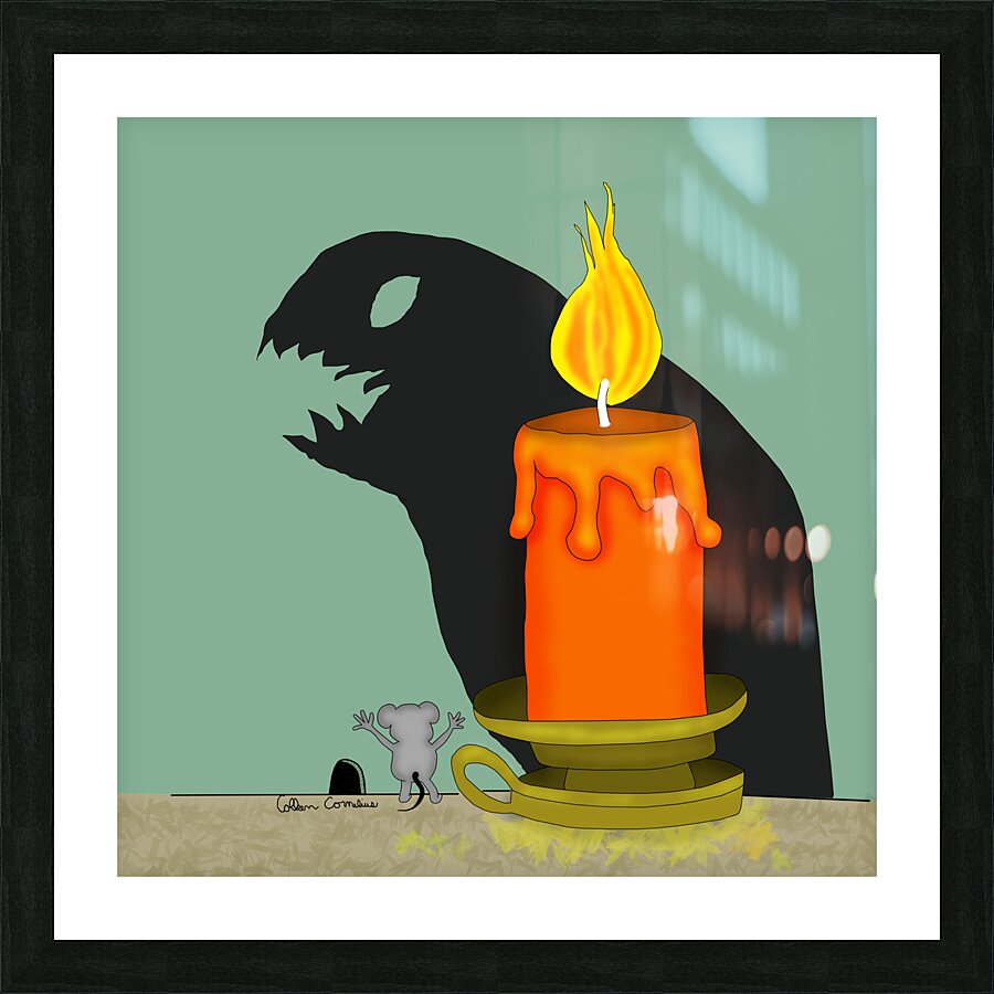 Spooked Mouse Picture Frame print