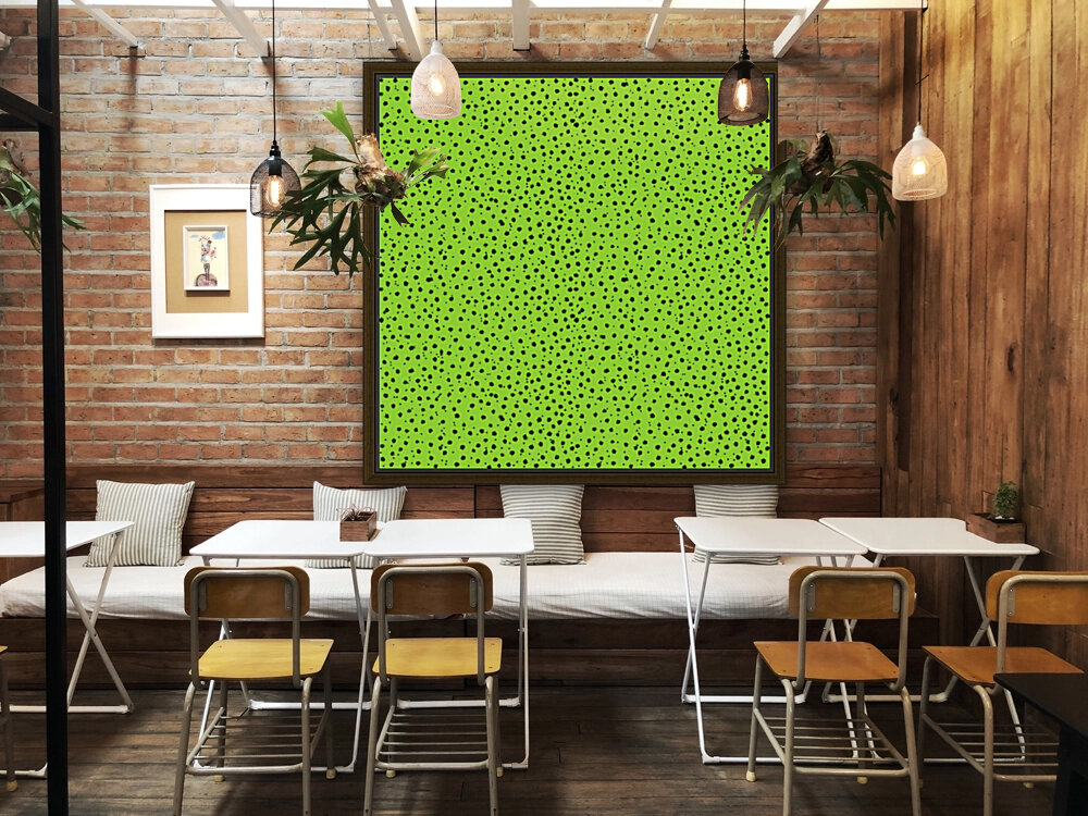 Cheetah Pattern on Lime Reproduction