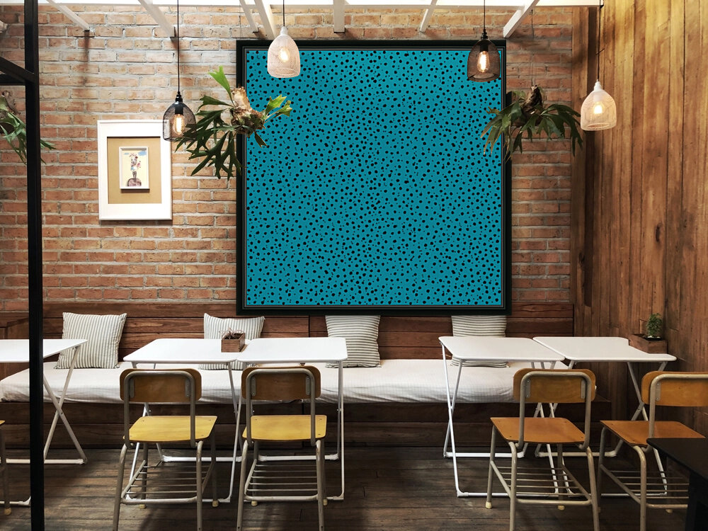Cheetah Pattern on Cerulean Reproduction