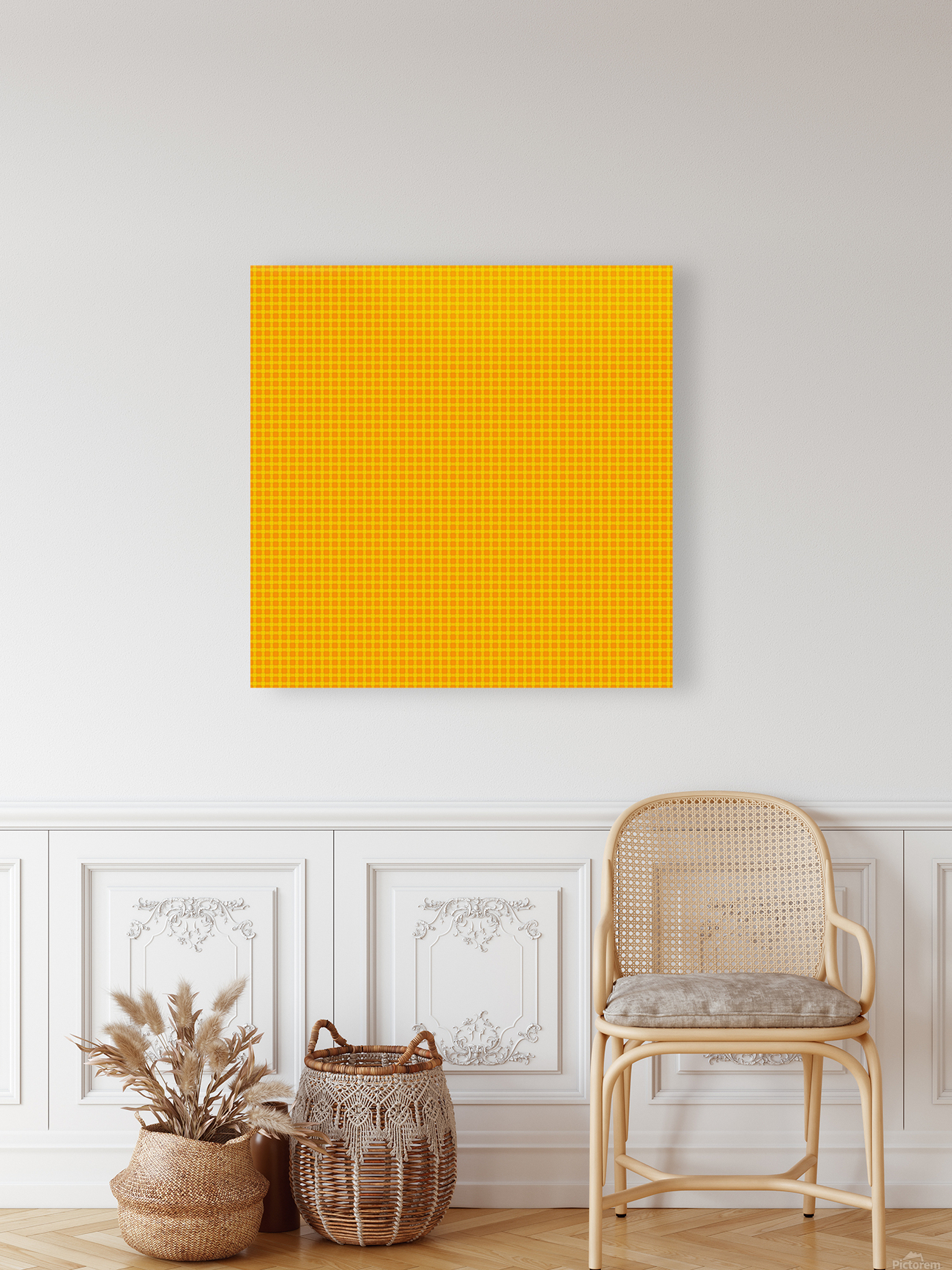 Tangerine Plaid Pattern Reproduction