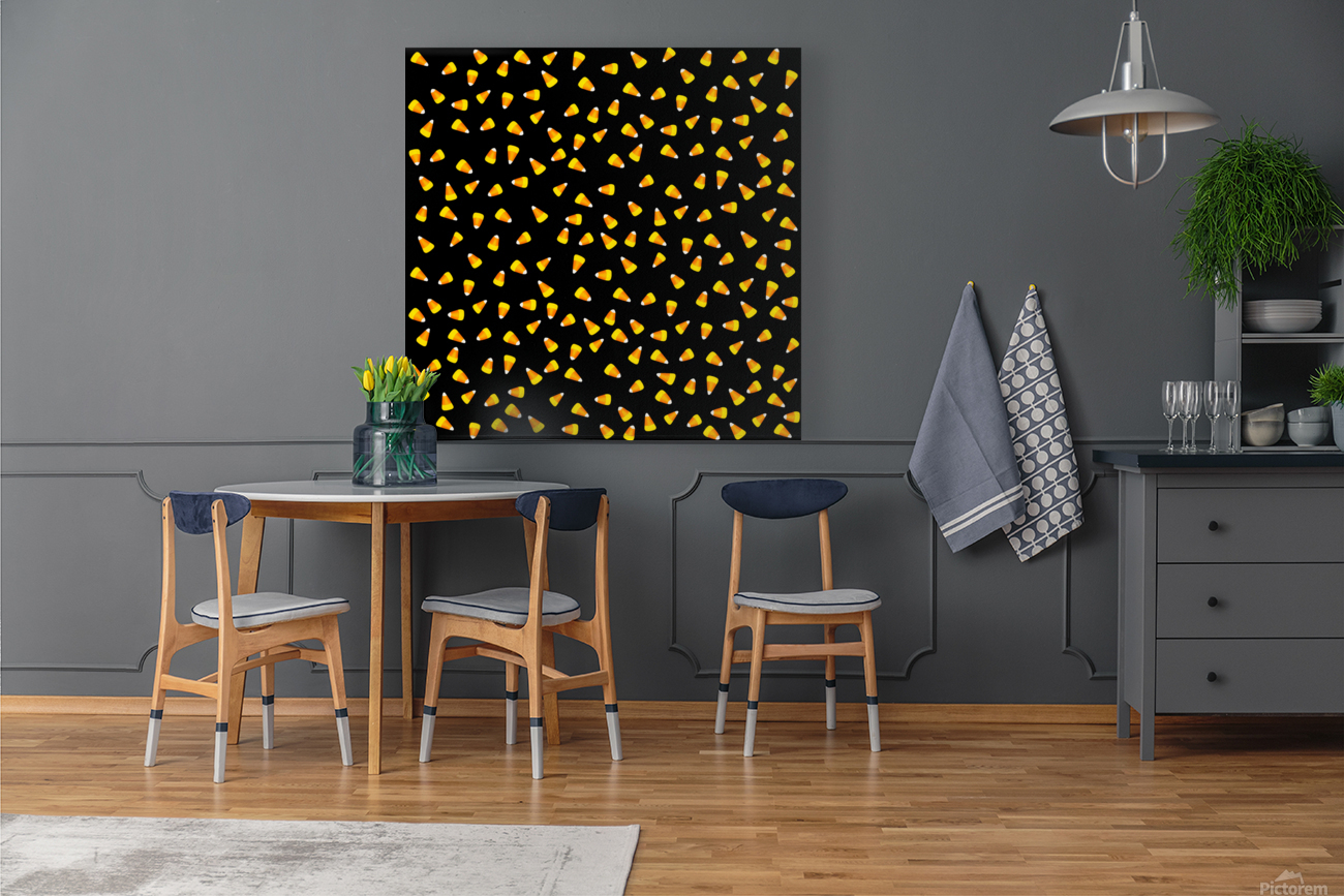 Candy Corn Pattern on black Reproduction